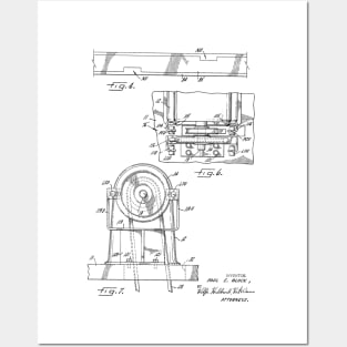 Power Transmission System for Sewing Machine Vintage Patent Hand Drawing Posters and Art